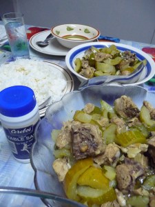 Family meals: Chicken with cucumber and white rice. Photo by Jessica Hardin.