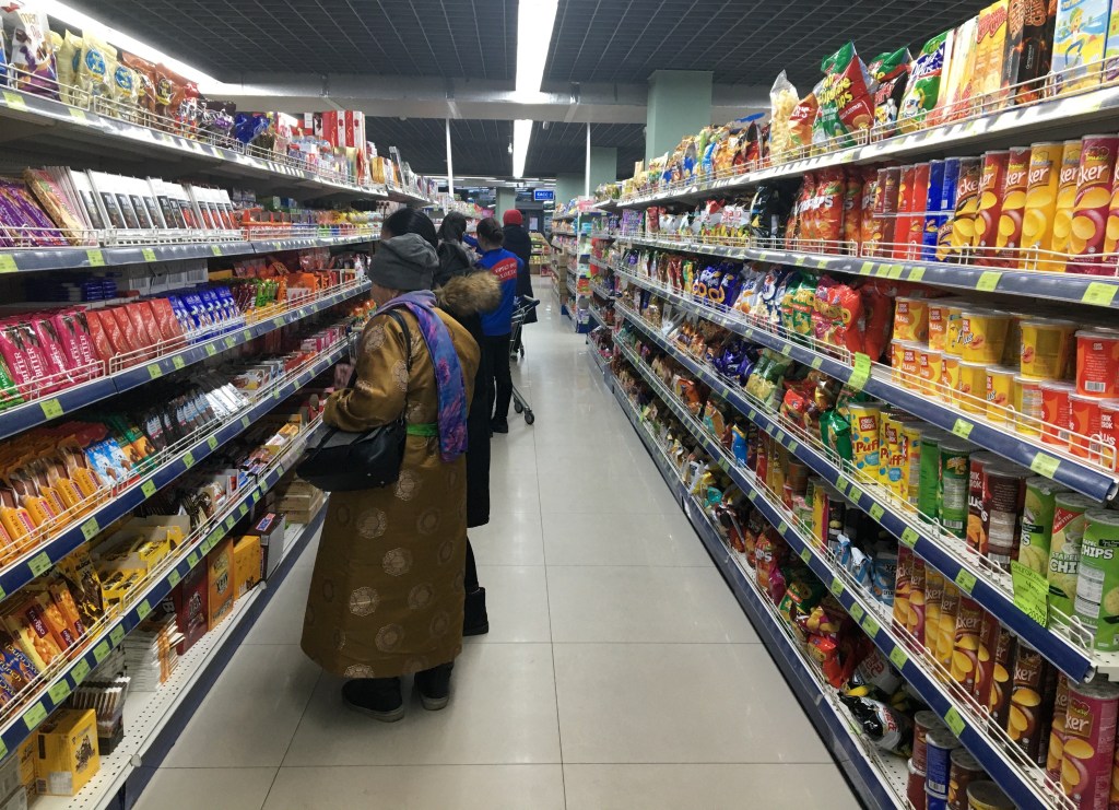 In Ulaanbaatar, stores almost always had promotions allowing consumers to receive discounts when they purchased more than three packs of sweet products. This was not a one-off promotion but rather a constant one, and I often saw many consumers buying three boxes of the same sweet products. Unlike in rural Mongolia, where people have small portions of food every day, urban residents seem to live in the food environment that provides easy access to greater amounts of sugary products.  